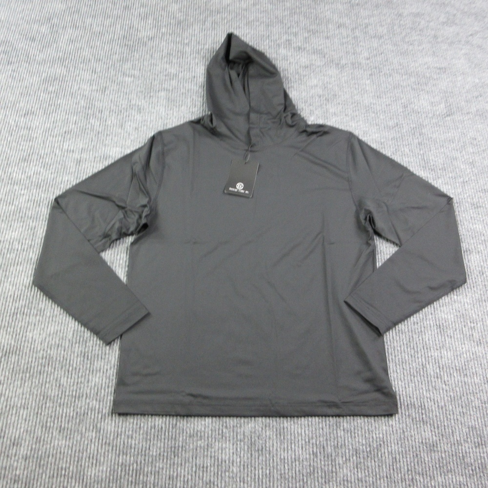 Foreign Rider Co. Hoodie Shirt Mens L Black Pullover Hooded Moisture Wicking NWT